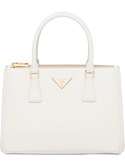 Prada Medium Galleria Leather Tote Bag In F0009 Bianco