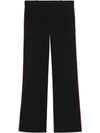 GUCCI CONTRAST STRIPE BOOTCUT TROUSERS