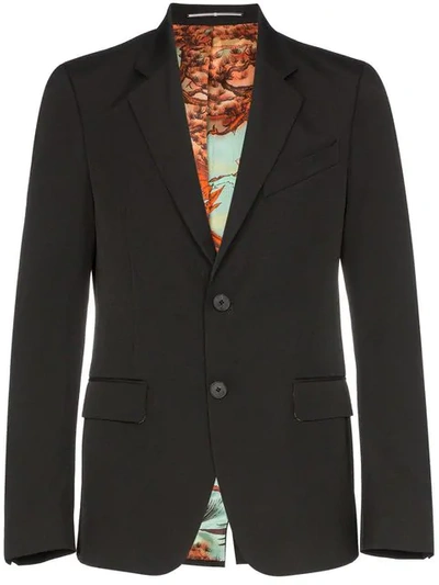 Givenchy Lined Button Up Blazer Jacket In Black