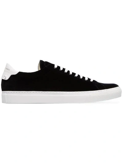 Givenchy Black And White Urban Street Low Top Velvet Trainers