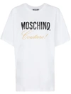 MOSCHINO MOSCHINO COUTURE刺绣全棉LOGO T恤 - 白色