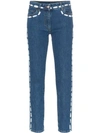 MOSCHINO LOW RISE PAINTED SEAM DETAIL JEANS