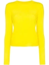 THE ELDER STATESMAN YELLOW BILLY CROPPED KNITTED CASHMERE JUMPER