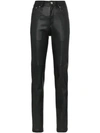 BLINDNESS FAUX LEATHER SLIM-FIT TROUSERS