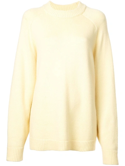 Tibi Oversized Cashmere Pullover Sweater In Yellow
