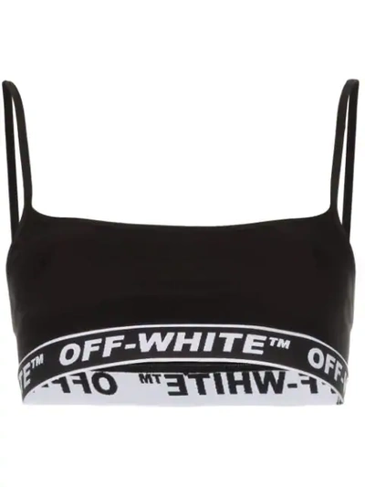 Off-white Logo织带运动胸衣 - 黑色 In Black