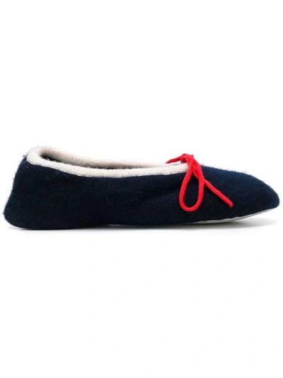 Chinti & Parker Knitted Slippers In Blue