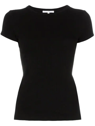 Helmut Lang Ribbed Cotton T In Black