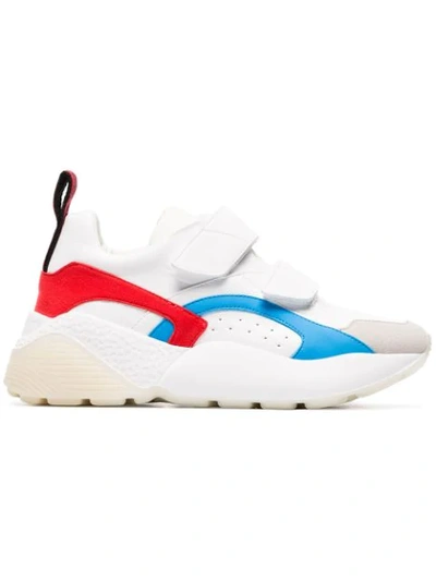 Stella Mccartney Eclypse 45 Chunky Touch Strap Trainers In White,red,light Blue
