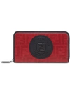 FENDI LOGO PATCH JACQUARD ZIP AROUND WALLET