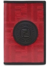 FENDI FENDI JACQUARD VERTICAL CARD CASE - RED