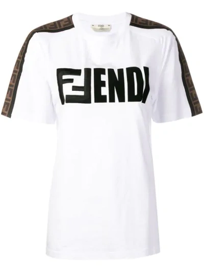 Fendi Ff Logo全棉t恤 - 白色 In White
