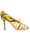 EMILIO PUCCI YELLOW ELAPHE STRAPPY SANDALS