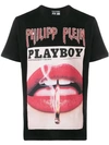 PHILIPP PLEIN PHILIPP PLEIN PHILIPP PLEIN X PLAYBOY全棉封面印花T恤 - 黑色