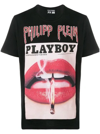 Philipp Plein X Playboy全棉封面印花t恤 - 黑色 In Black