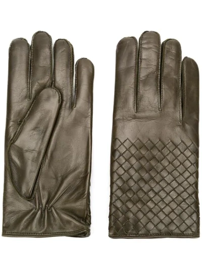 Bottega Veneta Nappa Leather Gloves In Green