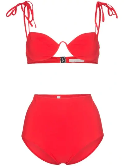 Araks Myriam Mallory High-waisted Underwired Bikini Set In Red