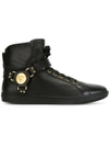 Versace Hook & Loop Strap Hi-top Sneakers