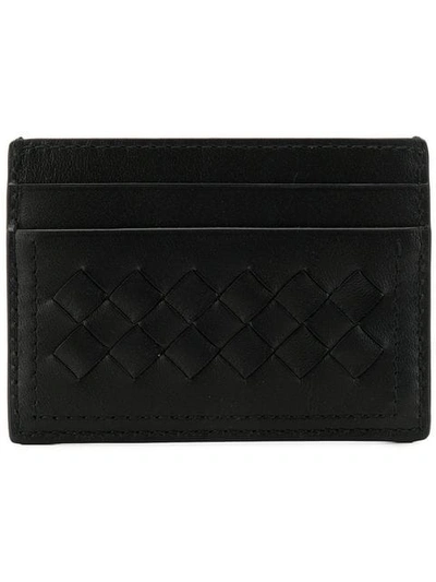 Bottega Veneta Intrecciato Leather Cardholder In Black