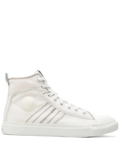 Diesel S-astico Mid-top Cotton Trainers In White
