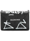 BALENCIAGA MINI PAPER GRAFFITI WALLET