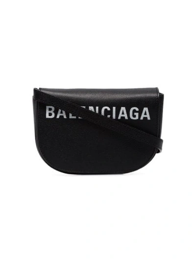 Balenciaga Extra Small Ville Calfskin Saddle Bag In Black