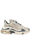 Balenciaga Mesh & Leather Trainer Sneakers In Neutrals