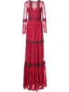 MARCHESA NOTTE LACE FLARED DRESS