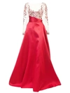 MARCHESA NOTTE EMPIRE LINE FLARED DRESS