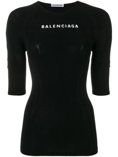 Balenciaga Logo印花运动上衣 - 黑色 In Black