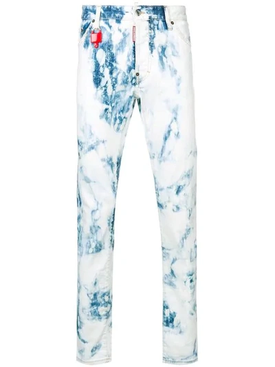 Dsquared2 Bleach Wash Skinny Trousers In Multicolor