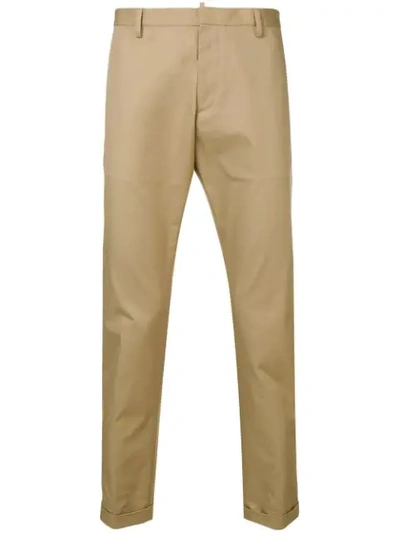 Dsquared2 Brad Fit Chino Trousers In Neutrals