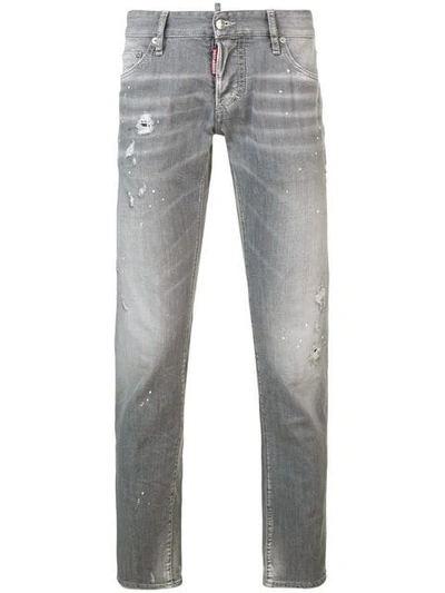 Dsquared2 Faded Slim Fit Jeans In Grey