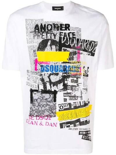 Dsquared2 'another Pretty Face' T-shirt In White