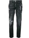 DSQUARED2 BOYFRIEND DISTRESSED CROPPED JEANS