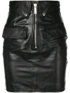 DSQUARED2 FLAP DETAIL LEATHER SKIRT