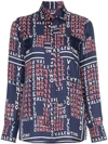 VALENTINO VALENTINO PUZZLE PRINT SHIRT - BLUE