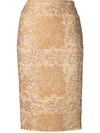 VALENTINO BROCADE PENCIL SKIRT