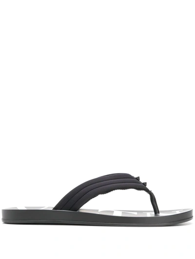 Valentino Garavani Vltn Flip Flops In Black