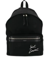 Saint Laurent Men's Canvas City Backpack In Black