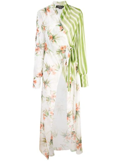 Patbo Mixed Print High-low Tunic In Green White