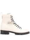 Jimmy Choo Womens Linen Cruz Crystal-embellished Leather Ankle Boots 5 In Neutrals