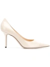 Jimmy Choo 100mm Love Patent Leather Pumps In Neutrals
