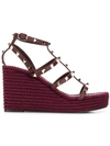 VALENTINO GARAVANI VALENTINO GARAVANI ROCKSTUD TORCHON WEDGE SANDALS