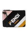 FENDI FENDI MANIA TRIPLETTE XS LEATHER CLUTCH BAG