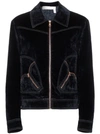 SEE BY CHLOÉ HARRINGTON ZIP UP VELVET JACKET