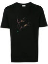 SAINT LAURENT SAINT LAURENT 动物纹印花T恤 - 黑色
