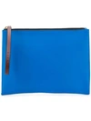 MARNI MARNI BLUE AND GREEN BICOLOUR LEATHER PUCH