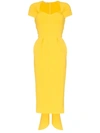 STELLA MCCARTNEY STELLA MCCARTNEY AMAL超短袖中长连衣裙 - 黄色