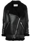 Acne Studios Shearling Aviator Jacket In Black Leather In Black